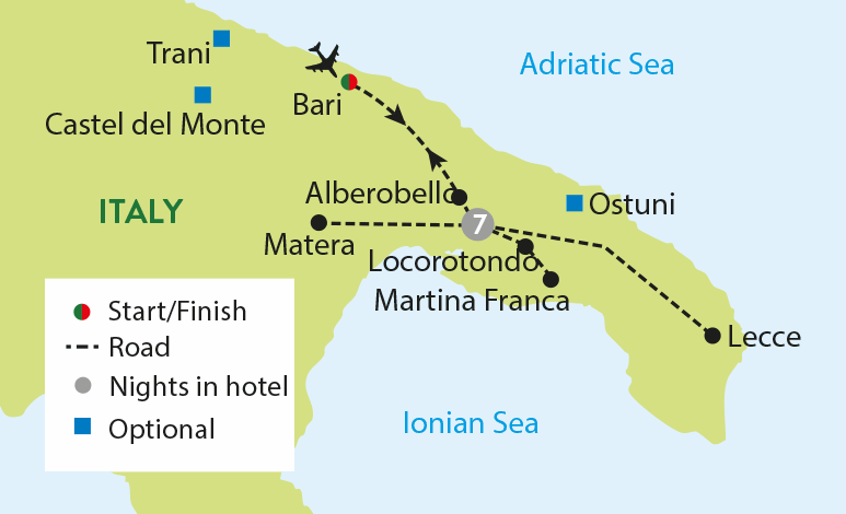 tourhub | Travelsphere | Puglia & Basilicata | Tour Map