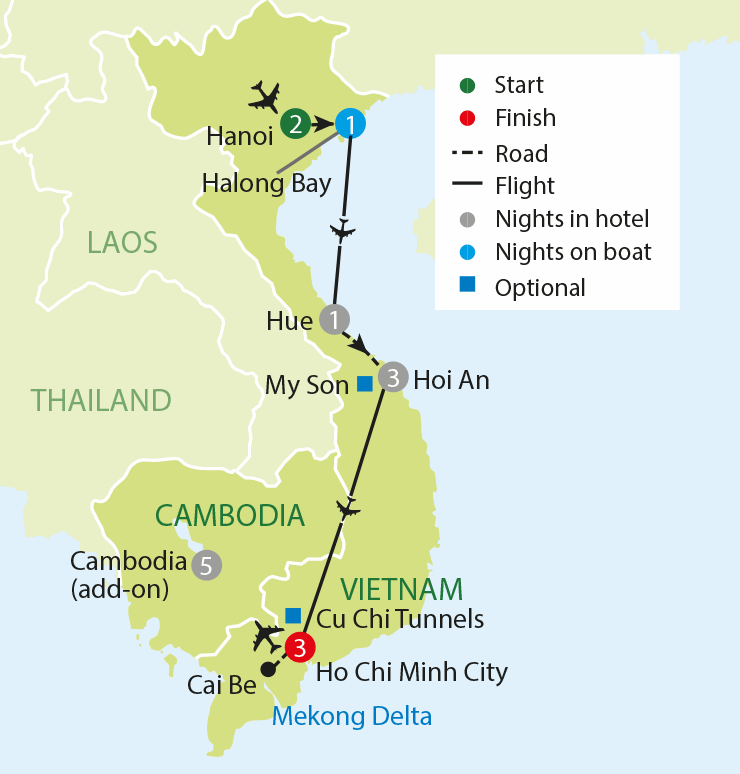 Discover Vietnam tour map