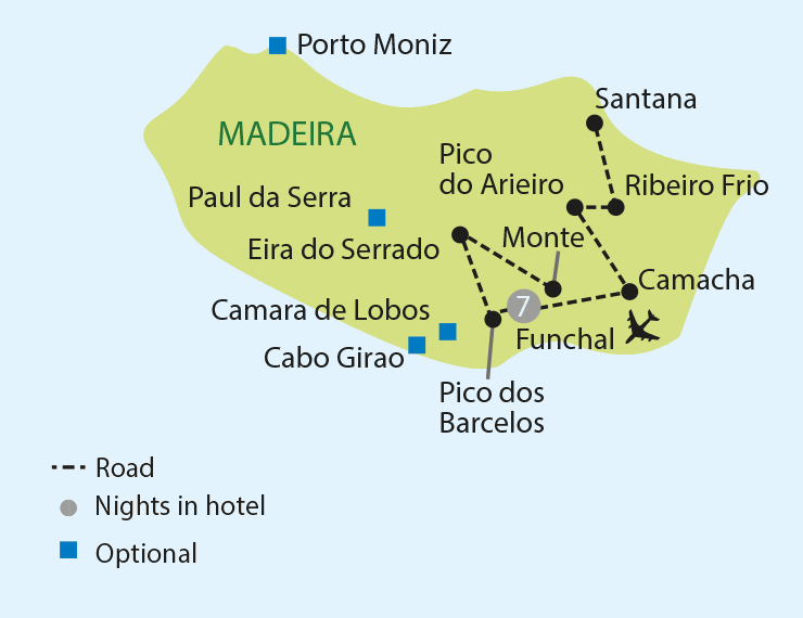 Madeira - The Pearl of the Atlantic tour map