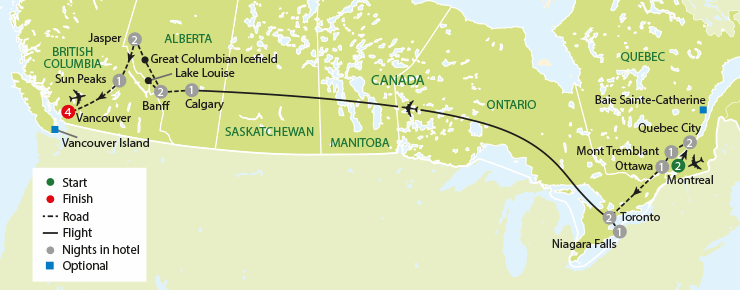 21 Day Eastern and Western Canada Solo Tour Holiday - Just You UK