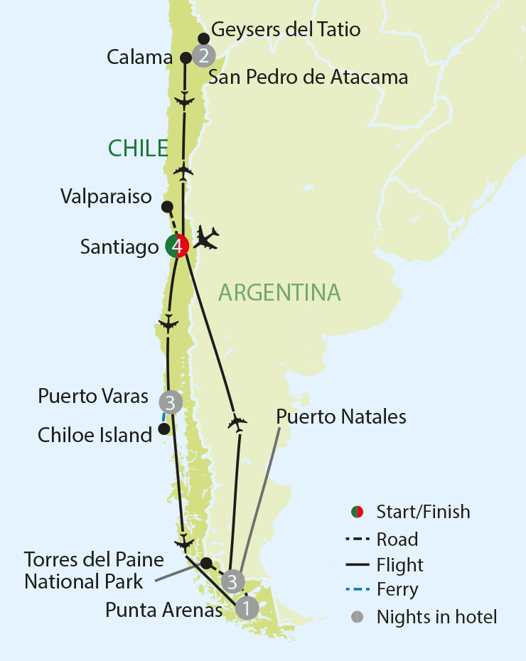 Chile and Patagonia Solo Tour Package
