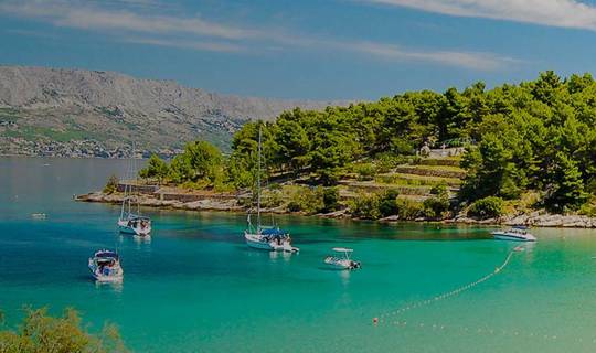 Golden beach and turquoise sea, Croatia
