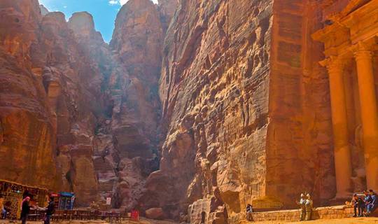 The archaeological site at Petra in Jordan