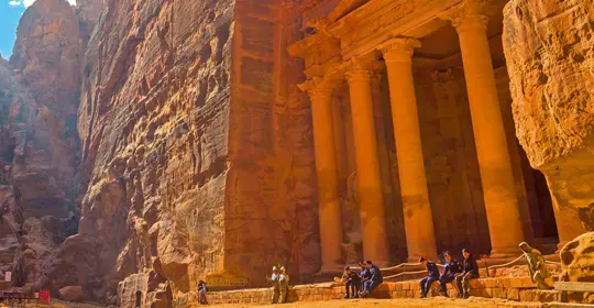 The archaeological site at Petra in Jordan