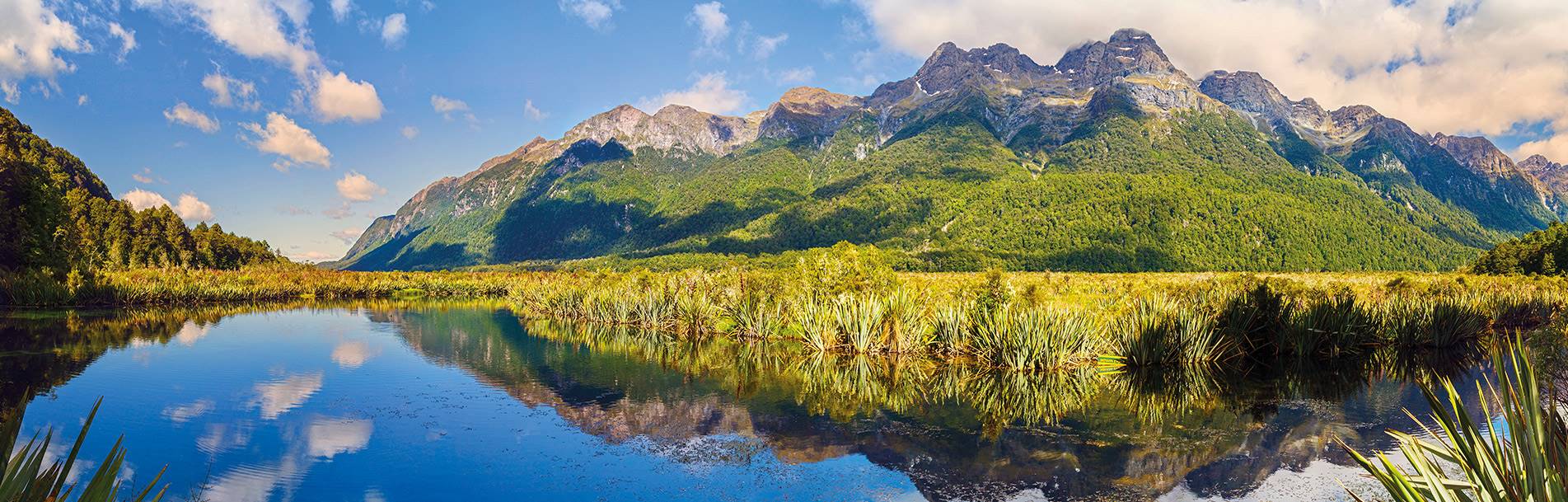 Mountains and river in New Zealand