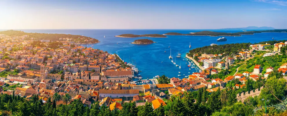 A bird's-eye view of the sunny coast - Croatian islands