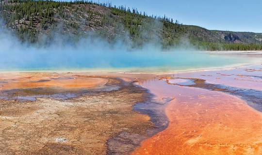Salt plains and hot lake