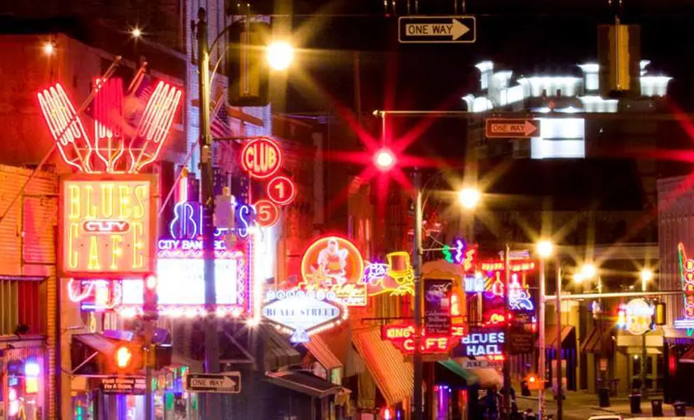 Memphis at night, United States, USA