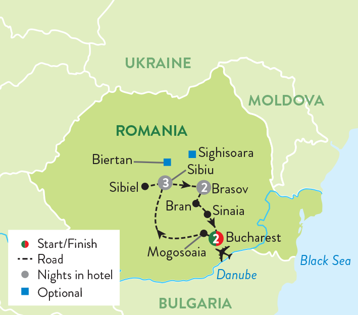 tourhub | Travelsphere | Discover Romania & Enchanting Transylvania | Tour Map