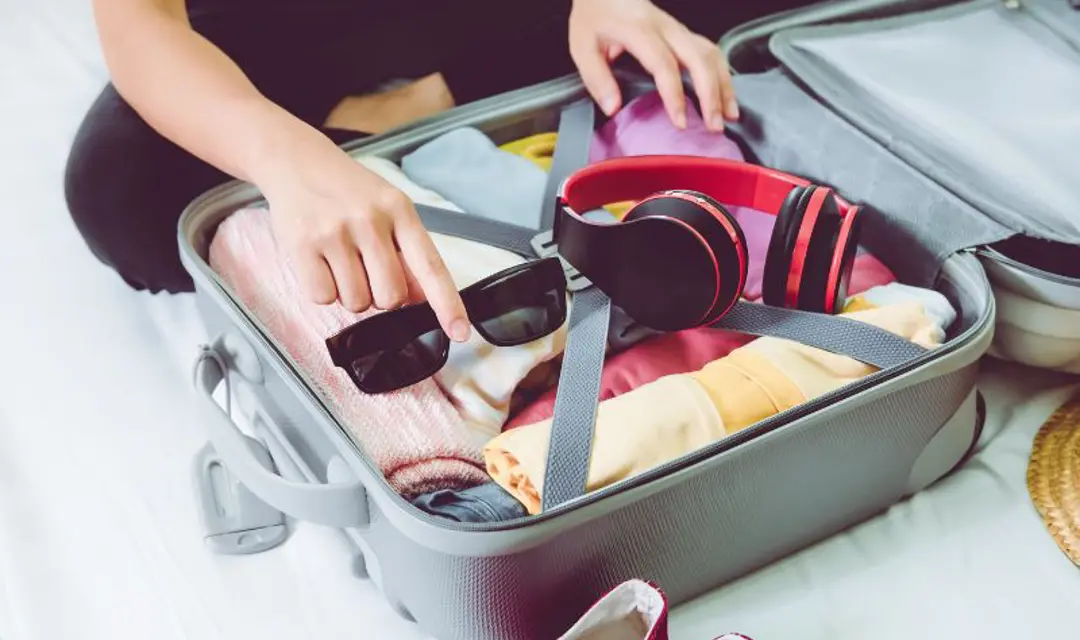 clothes in a suitcase