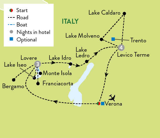 tourhub | Travelsphere | Secret Lakes of Italy | Tour Map
