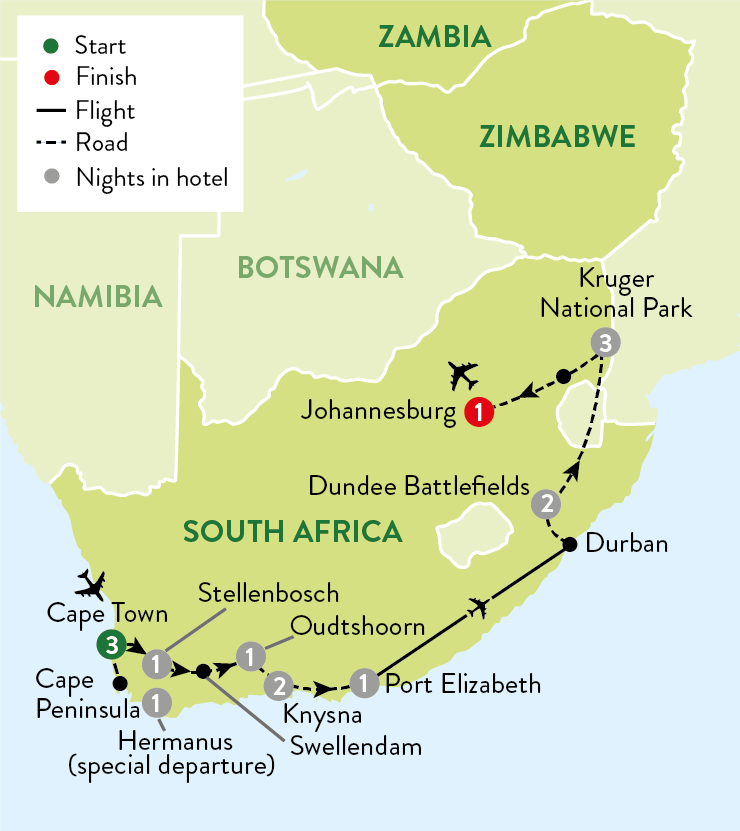 tourhub | Travelsphere | Ultimate South Africa | Tour Map