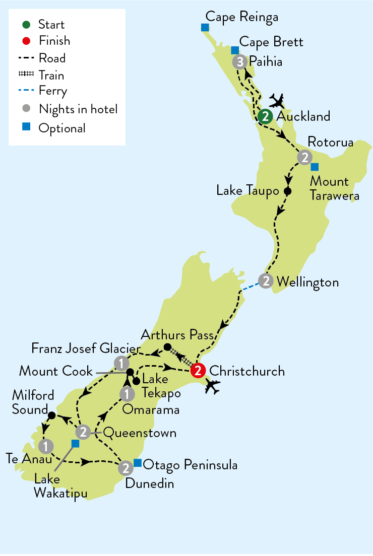 tourhub | Travelsphere | Discover New Zealand | Tour Map