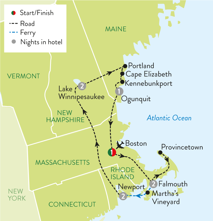 tourhub | Travelsphere | Highlights of New England | Tour Map