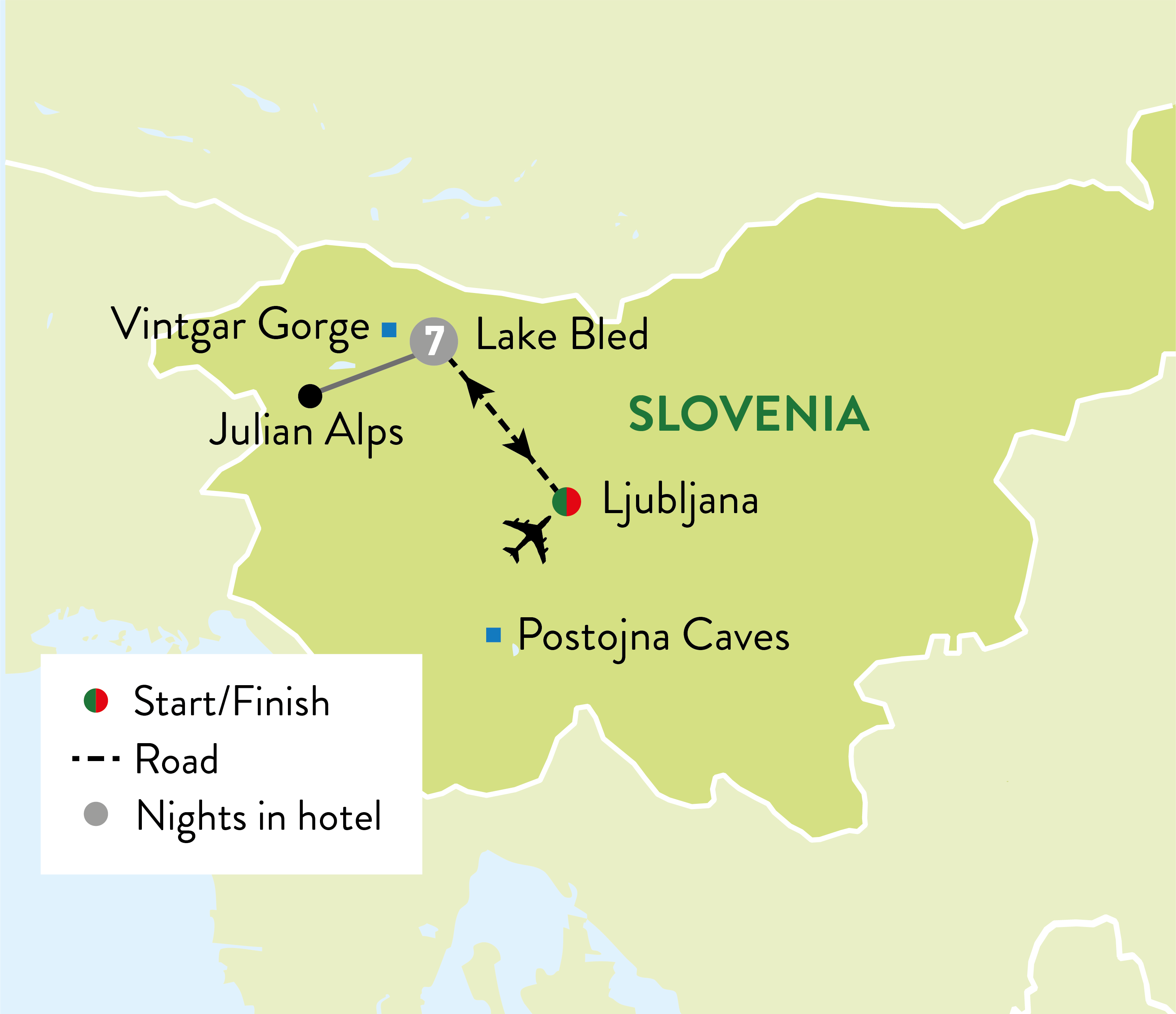 tourhub | Travelsphere | Scenic Slovenia & Lake Bled | Tour Map