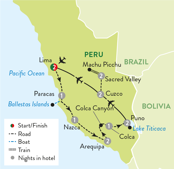 tourhub | Travelsphere | Epic Peru with Amazon Add-on | Tour Map
