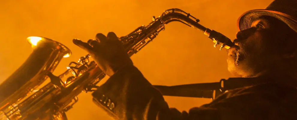 musician playing saxophone