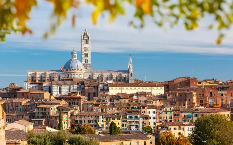 Siena with blue skies - things to do in Tuscany