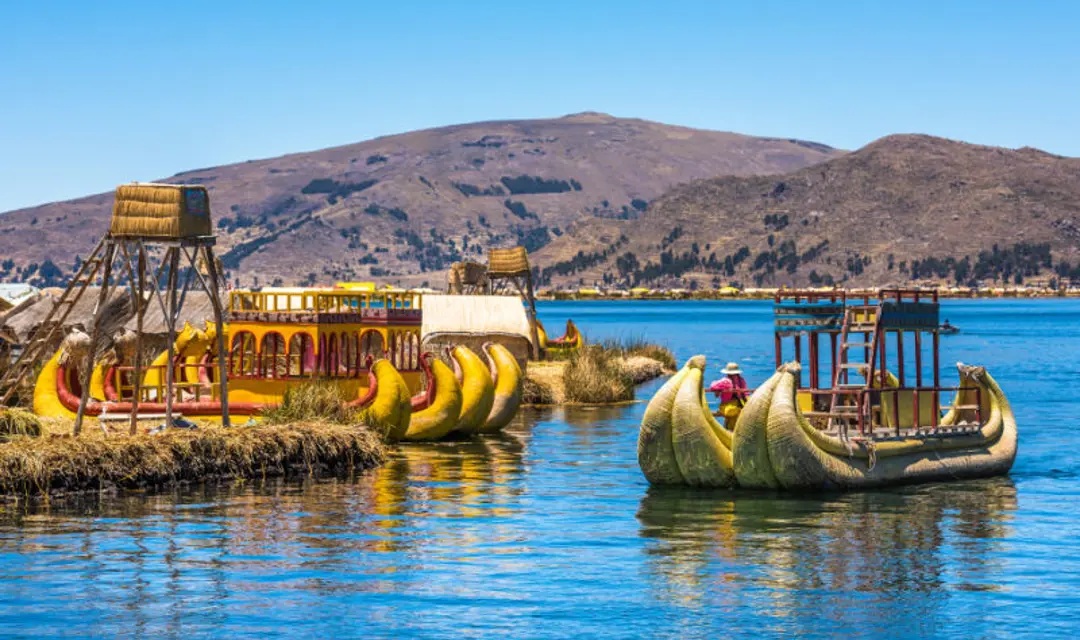 Boats on Lake Titicaca - solo holidays to South America